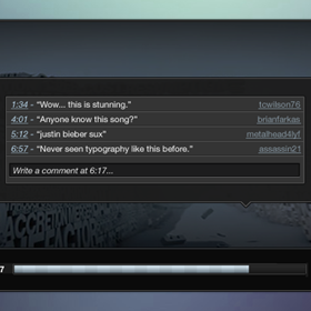 User Interface/User Experience: Video player concept with real-time commenting