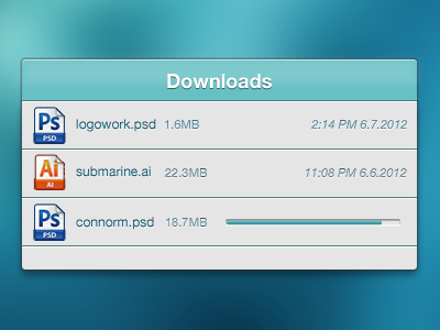 User Interface/User Experience: Download manager
